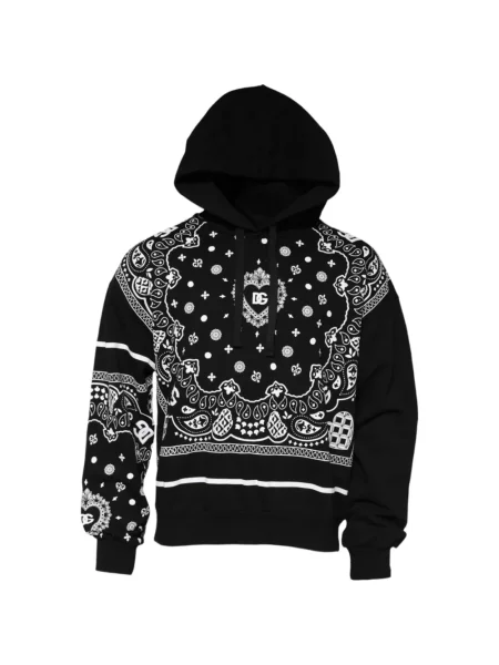 Hanorac cu glugă Dolce & Gabbana cu imagine negru