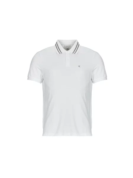 Polo majica Calvin Klein Jeans s kratkimi rokavi bela