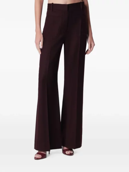 Pantaloni Victoria Beckham evazate roșu