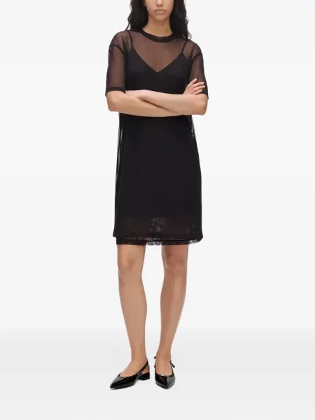 Rochie din denim Karl Lagerfeld Jeans negru