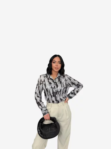 My fashion Majica siva črna
