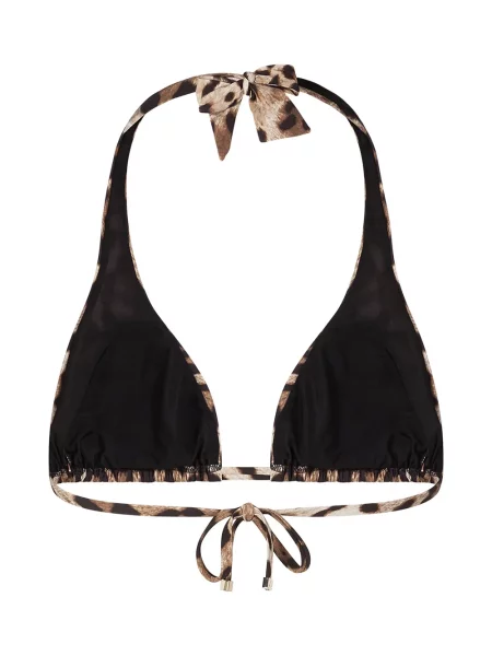 Leopardí bikiny Dolce & Gabbana s potiskem s výstřihem halter hnědé