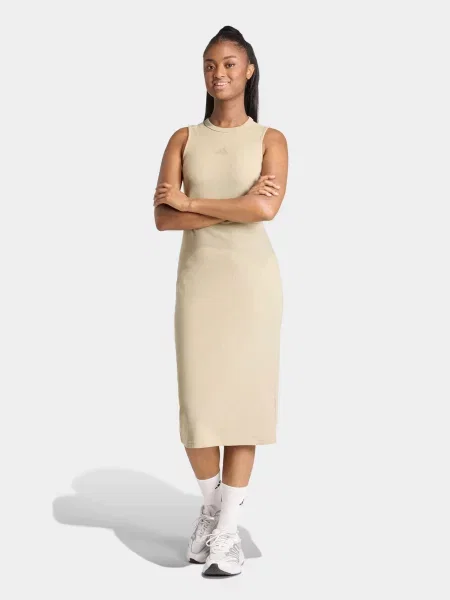 Сукня міді adidas ALL SZN бавовна/поліамід коричневий