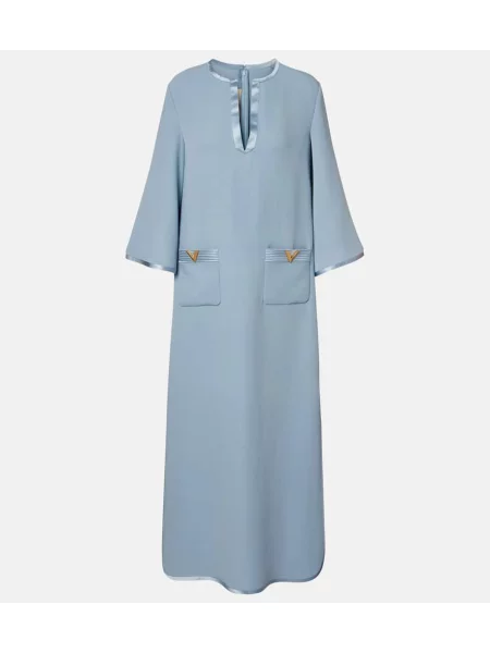 Rochie maxi Valentino de mătase de costum albastru