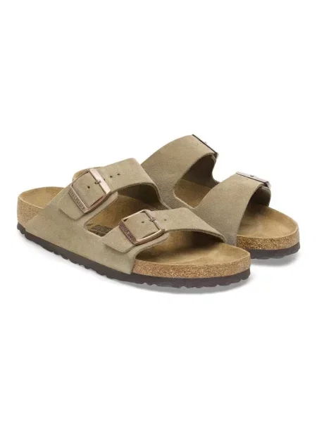 Klapki Birkenstock zamszowe szare