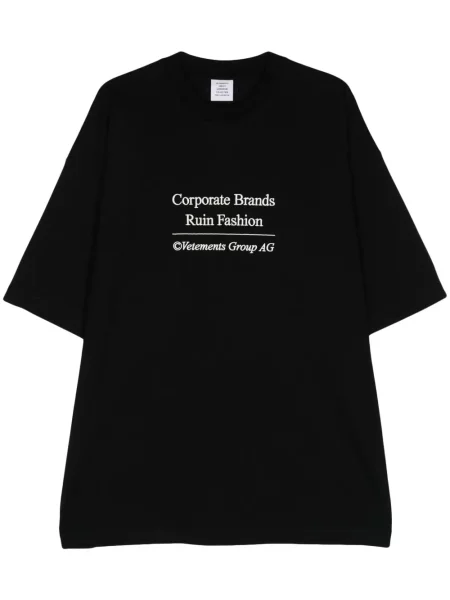 Tricou Vetements cu broderie negru