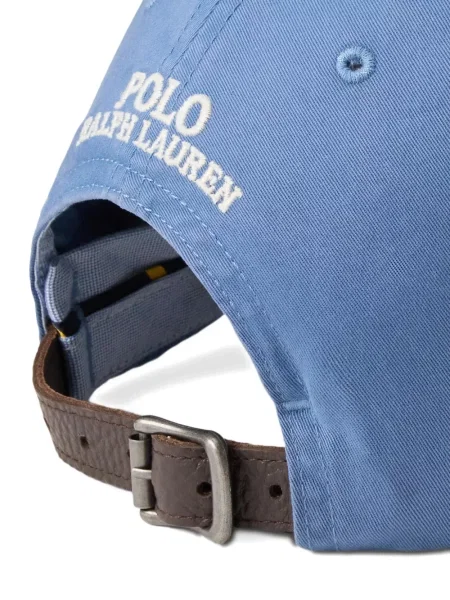 Șapcă Polo Ralph Lauren cu broderie din țesătură twill în carouri albastru