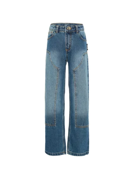 Jeansy straight leg dziecięce Just Cavalli niebieskie