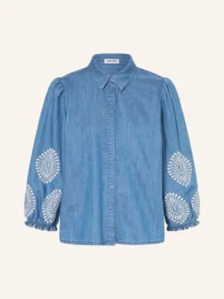 More & More Džínová Košile S Rukávy modrá bílá