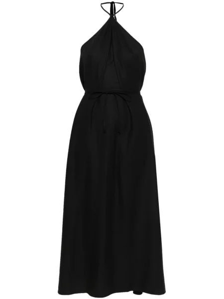 Rochie midi Baserange de mătase până la genunchi de costum negru