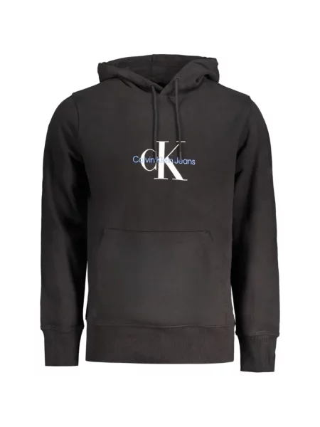 Hanorac cu glugă Calvin Klein cu broderie negru