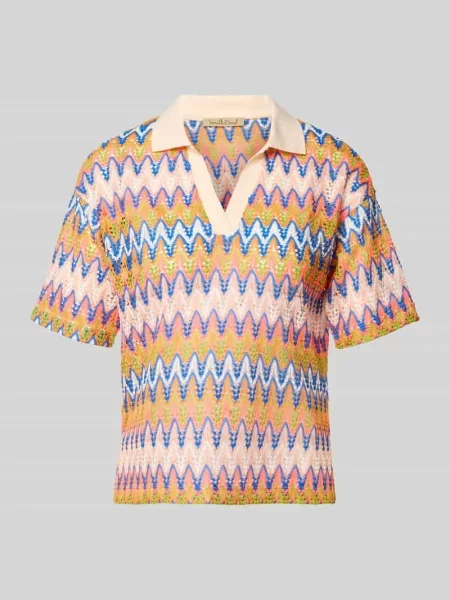 Pudełkowy krój t-shirt z kołnierzykiem polo i dekoltem w serek Smith And Soul pomarańczowa