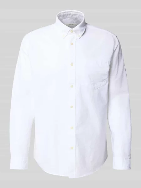 Koszula casualowa o kroju regular fit z mieszanki bawełny model ‘REGRICK’ Selected Homme biała