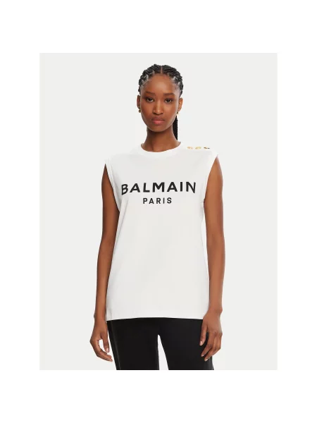 Balmain Marškinėliai Relaxed Fit balta