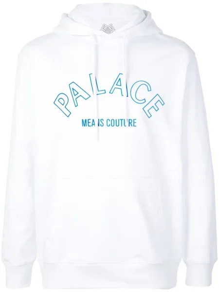 Hanorac cu glugă Palace cu imagine alb