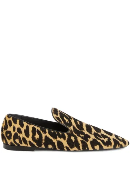 Pantofi loafer Jil Sander cu imagine cu model leopard maro