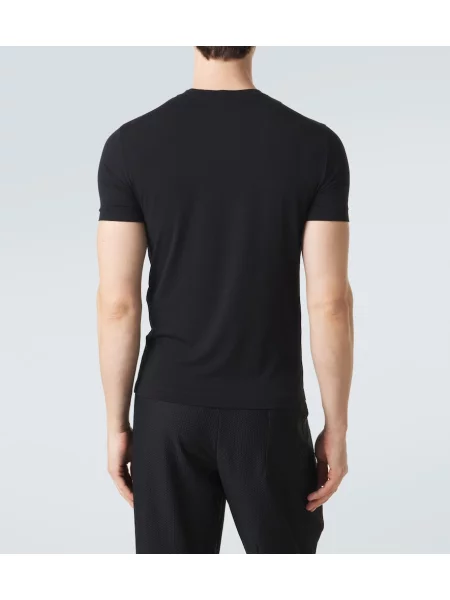 Tricou Giorgio Armani din jerseu negru