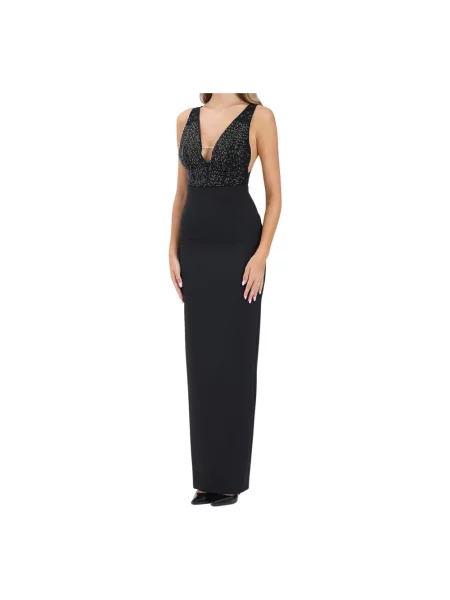 Sukienka maxi Elisabetta Franchi biznesowa czarna