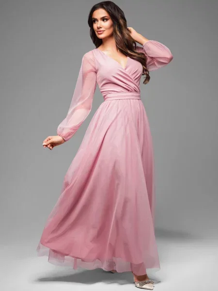 Rochie de seară Edoti de costum roz