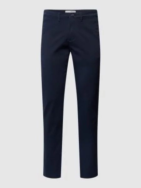 Chinosy o kroju slim fit w jednolitym kolorze model ‘NEW Miles’ Selected Homme granatowe