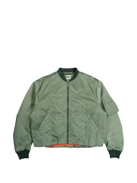 Matlasat geacă bomber Awge cu imprimeu geometric verde