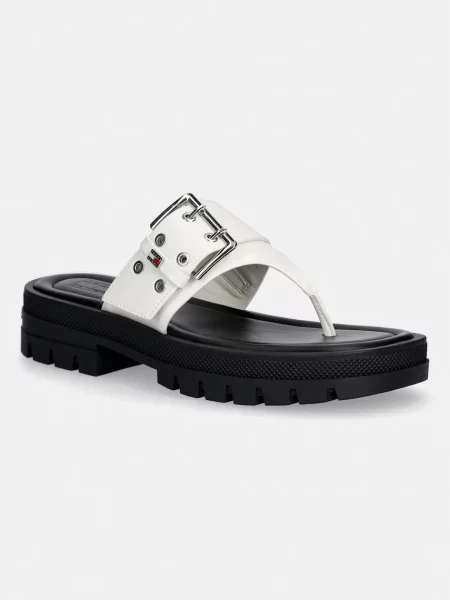 Tommy Jeans žabky TJW BUCKLE SANDAL bílé