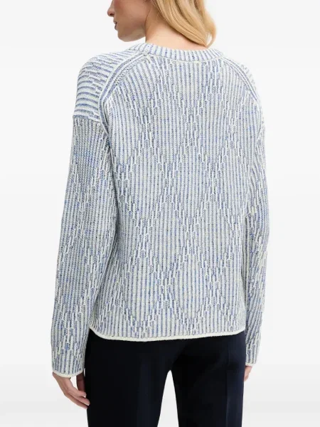 Prugasti džemper Oui s okruglim izrezom plava