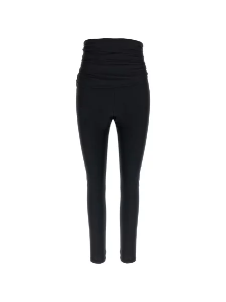Leggings The Andamane drapate negru