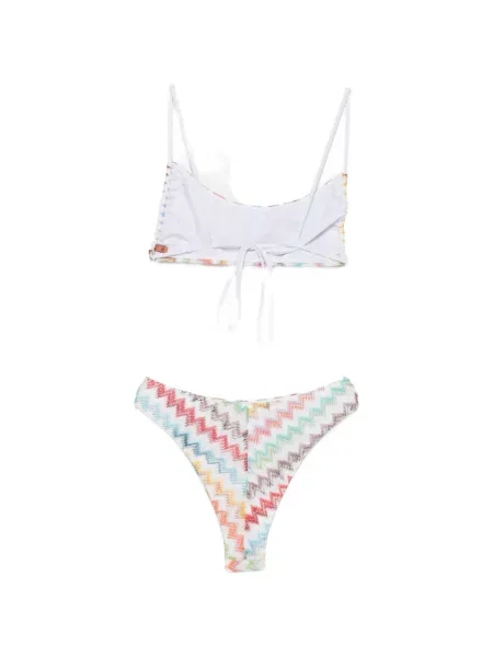 Bikini Missoni tricotate alb