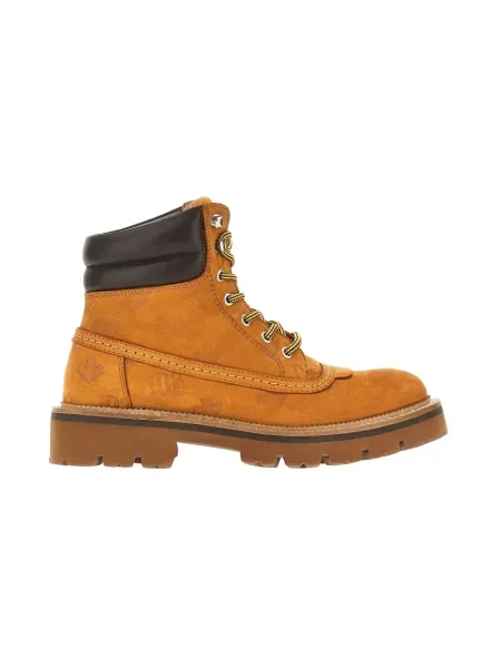 Botki Dsquared2 skórzane brązowe