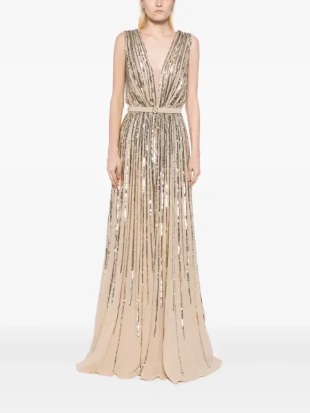 Rochie maxi Saiid Kobeisy cu paiete lungă de costum