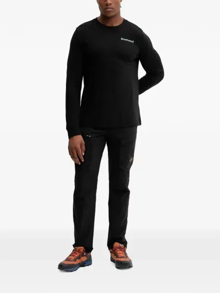 Lung tricou Smartwool cu imagine negru