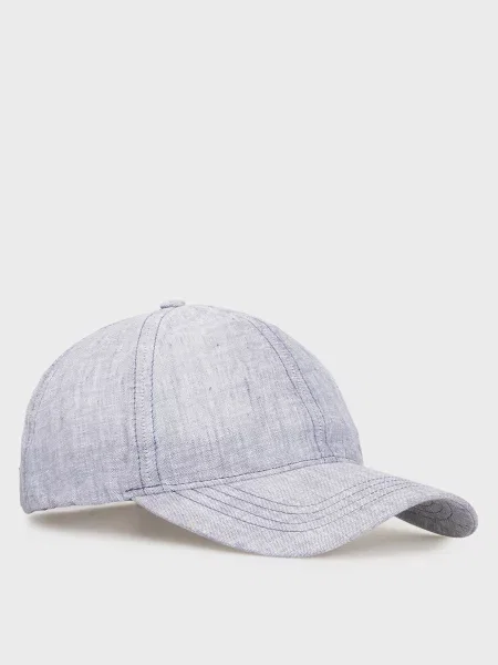 Лляна кепка Gant блакитна