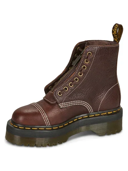 Pantofi Dr. Martens din piele cu model floral maro