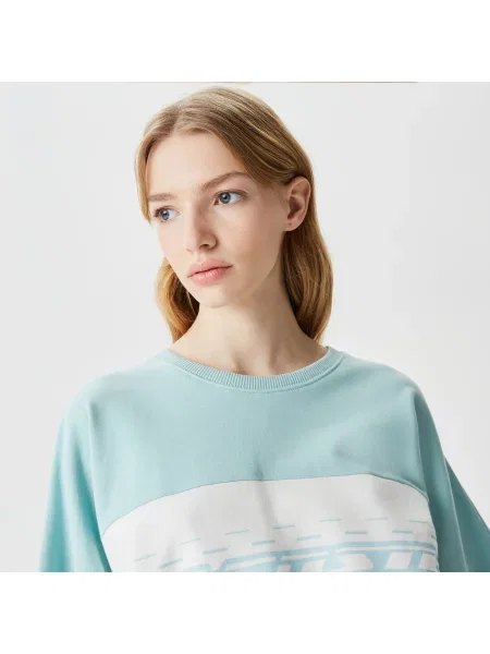 Lacoste толстовка Colorblock з круглим вирізом біла