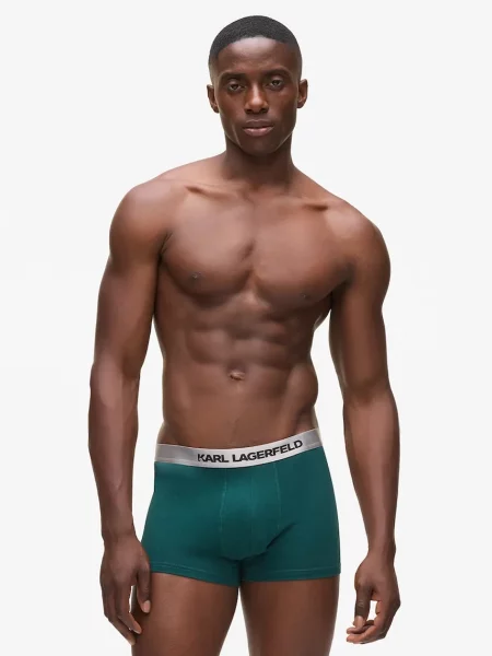 Pánske boxerky KARL LAGERFELD Elastic Trunk 3 páry dark sea/black/blue čierna