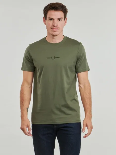 Tricou Fred Perry cu broderie kaki