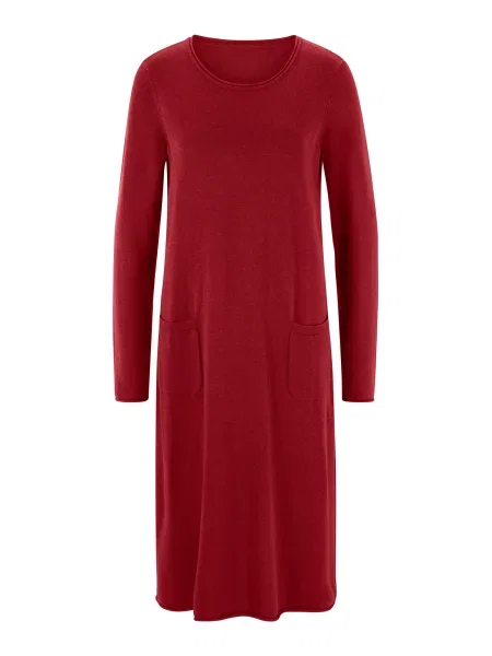 Heine Rochie tricotat roşu închis