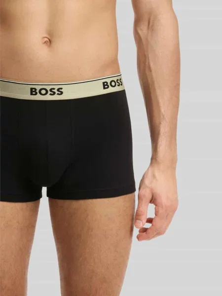 Obcisłe bokserki z mieszanka bawełny w zestaw 3 szt. Boss czarne