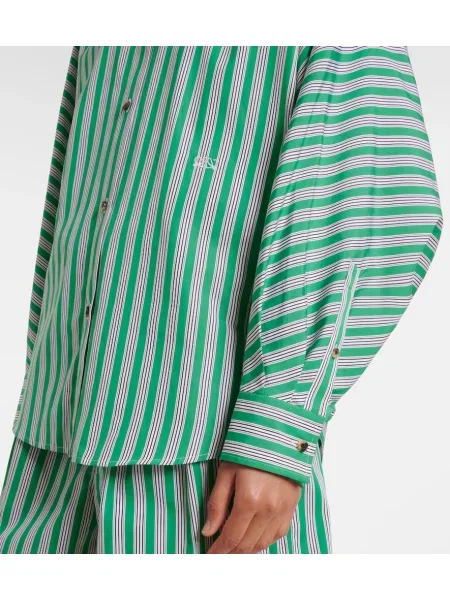 Cămașă Loewe cu dungi din poplin verde
