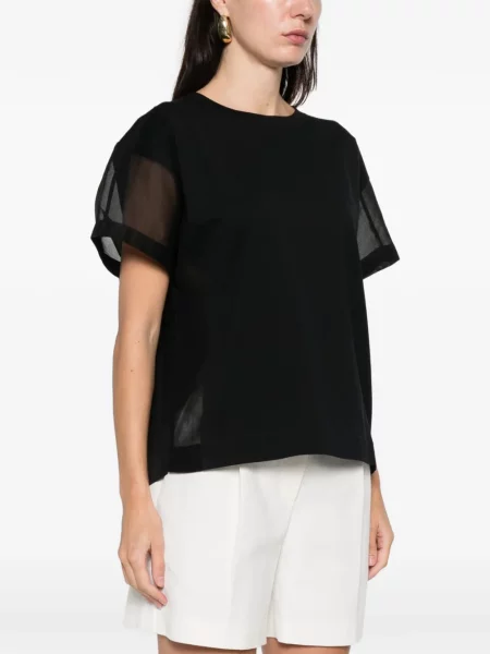 Tricou Brunello Cucinelli transparente negru