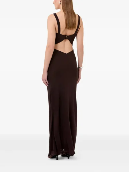 Rochie maxi Nicholas fără mâneci de costum maro