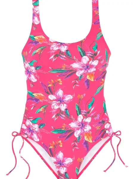 LASCANA Enodelne kopalke Malia žad / lila / oranžna roza