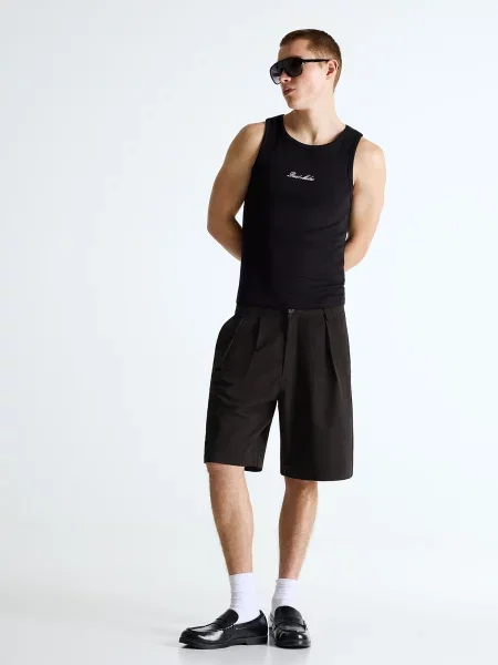 Bershka Pantaloni cutați negru