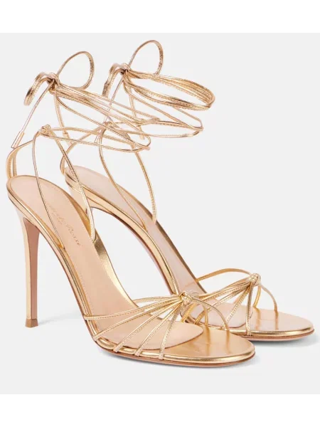 Sandale Gianvito Rossi din piele auriu