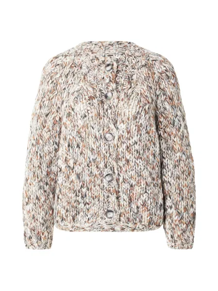 Rich & Royal Kardigan Cardi světle hnědá / jedle / jasně oranžová bílá