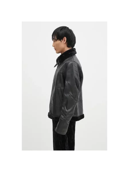 Kurtka skórzana Alpha Industries czarna