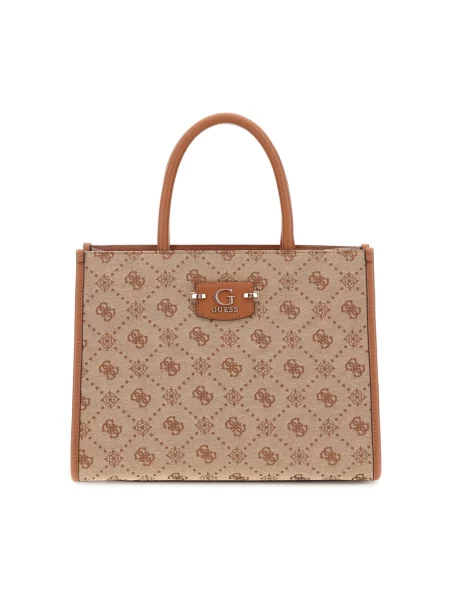 Torebka hobo Guess z logo beżowa