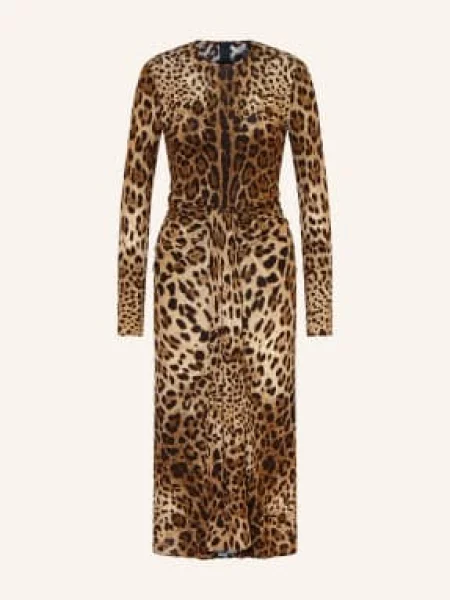 Dolce & Gabbana Jerseyové Šaty hnědá / světle hnědá černá