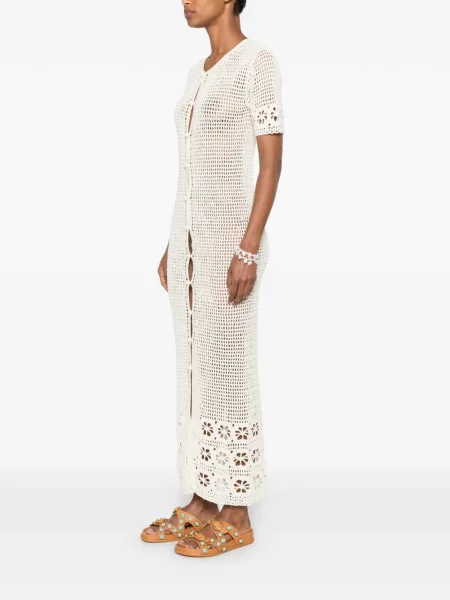 Rochie maxi Terry Puesto cu model floral tricotate